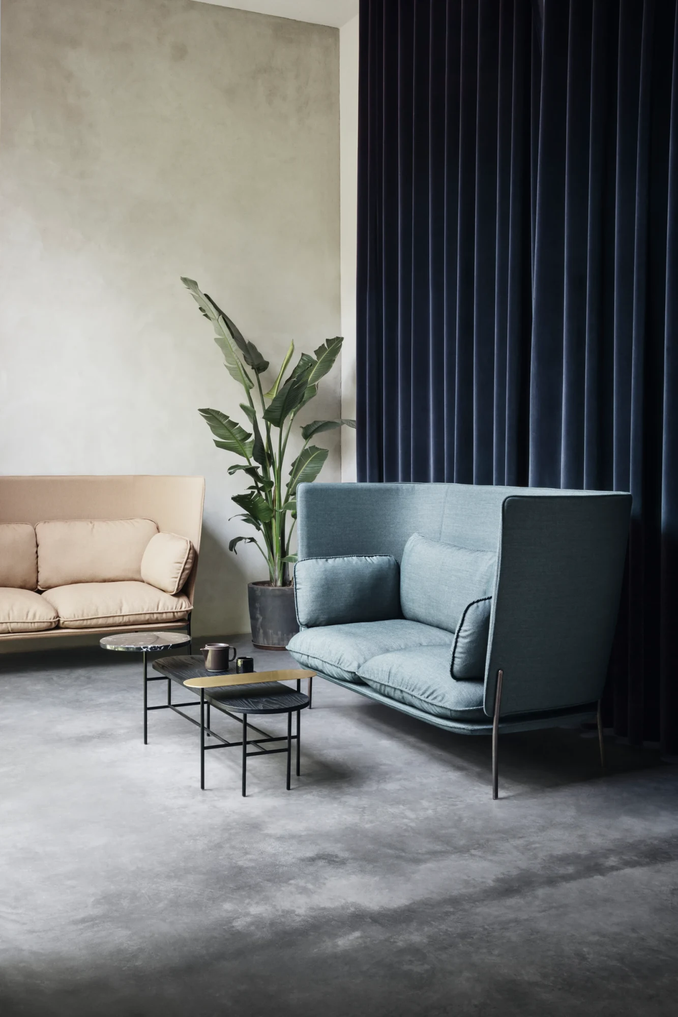A room with two sofas, shown as Cloud pieces per the file name