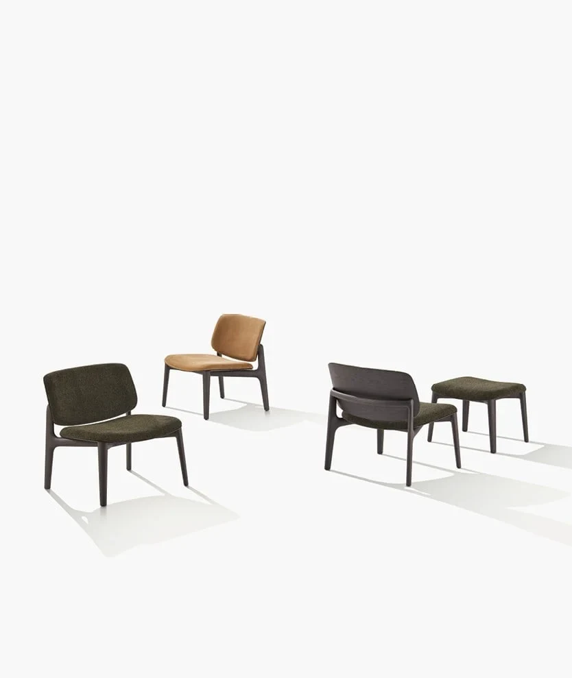 Curve 扶手椅与脚凳,Poliform 官方图片