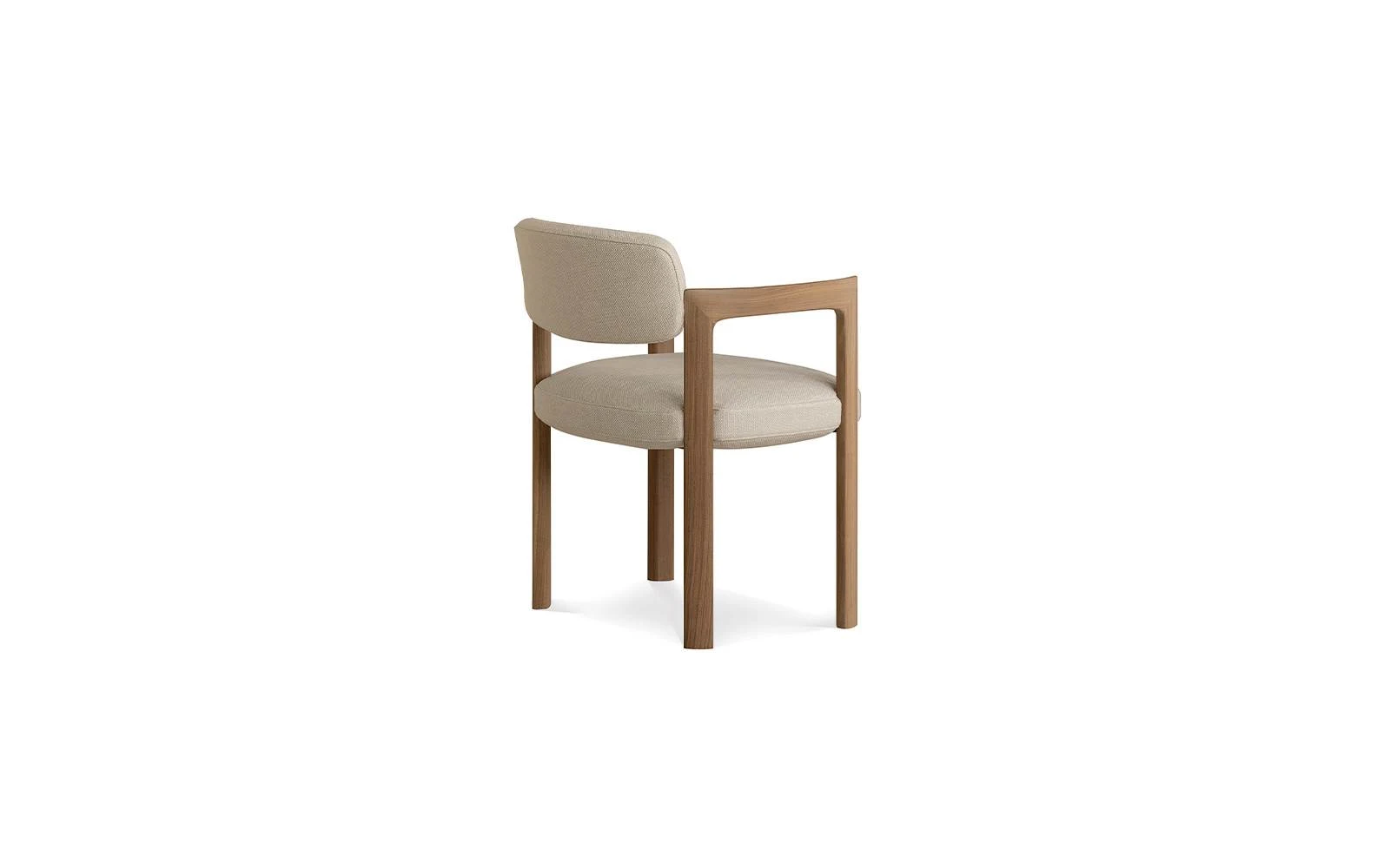Giulietta dining little armchair seen at an angle on a plain background