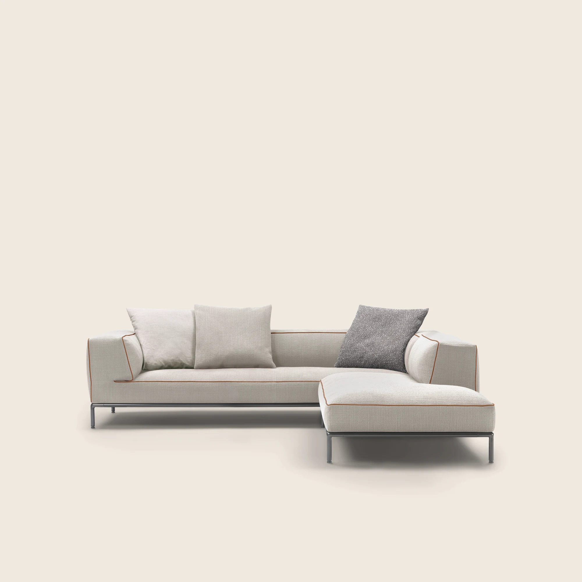 Perry Up sofa with an L-shaped extension on a plain background