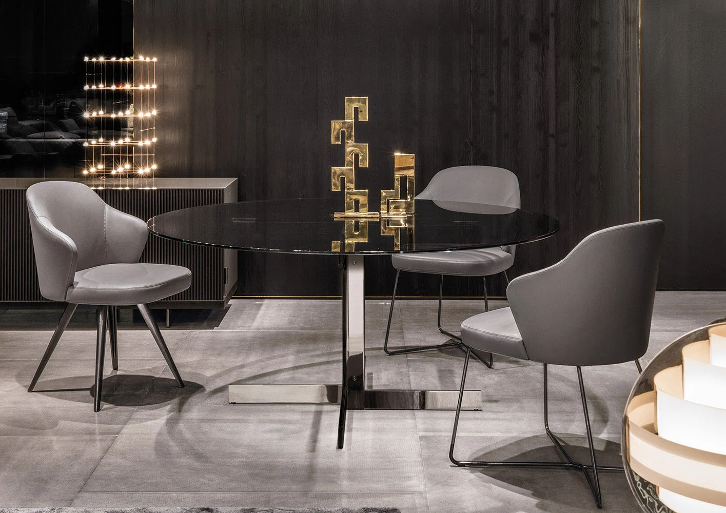 Leslie Dining chairs arranged around a table