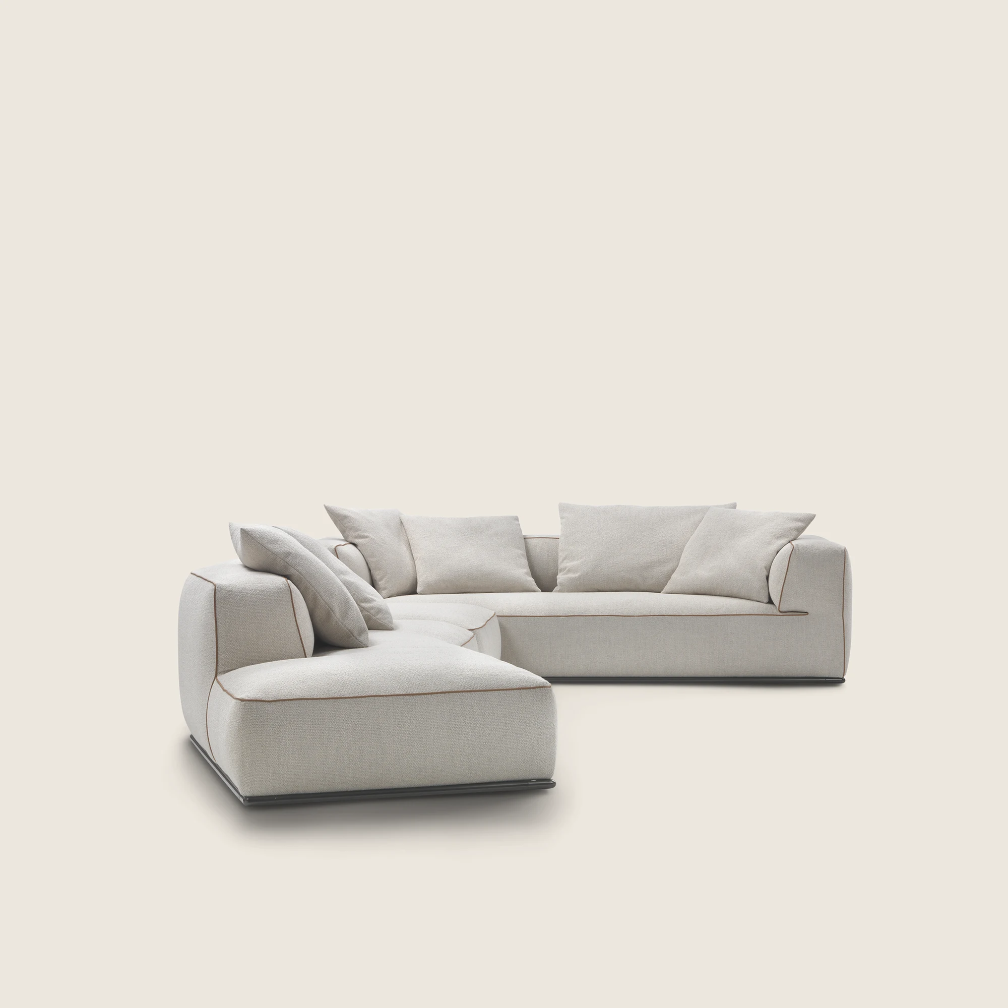 Perry sofa with a chaise end on a plain background
