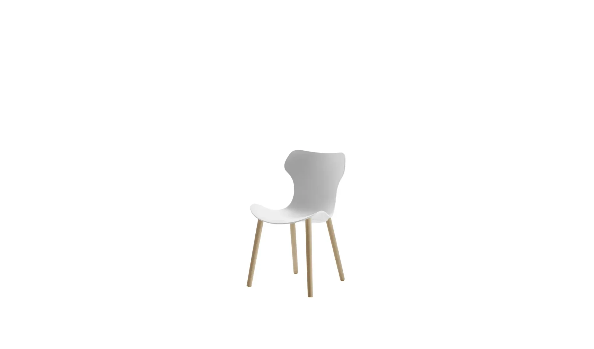 Papilio Shell chair on four legs, angled front view