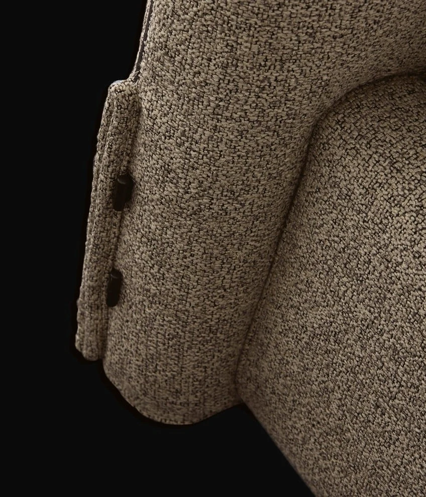 Close view of the Jacqueline fasteners and inserts, official Poliform photo