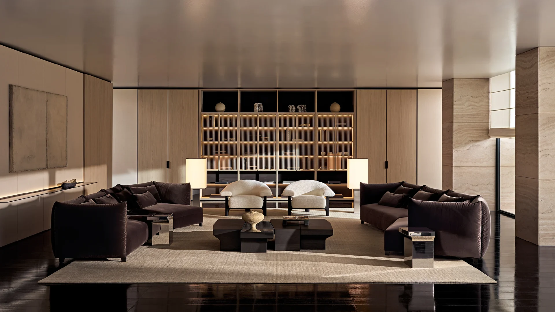 Joan sofas in a living room, official Poliform photo