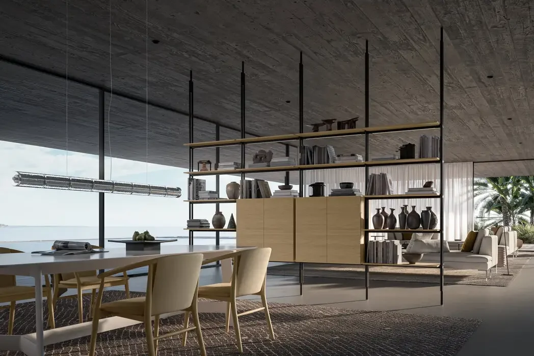 Jack shown as an open room-divider shelving system