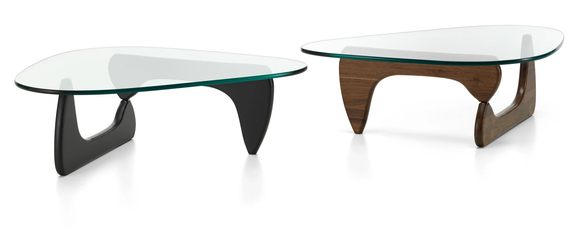 Zwei Coffee Tables mit Glasplatten aus unterschiedlichen Blickwinkeln